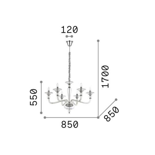 uveg atlatszo csillar handmade szajjal fujt egyedi elegans luxus lampa glaour klasszikus villa kastely nappali konyha.jpg